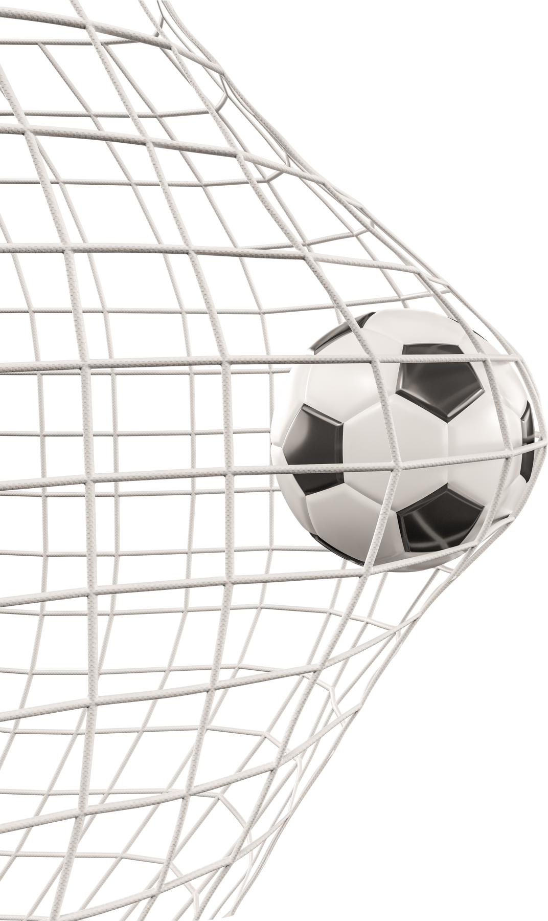 Soccer Net with Ball in 3d render